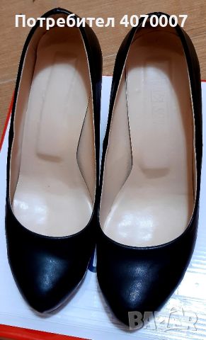 Черни обувки с ток, снимка 1 - Дамски обувки на ток - 45447891