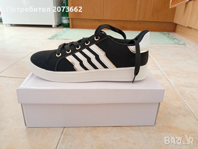 Дамски кецове 38 номер черни и бежово , снимка 3 - Маратонки - 54193216