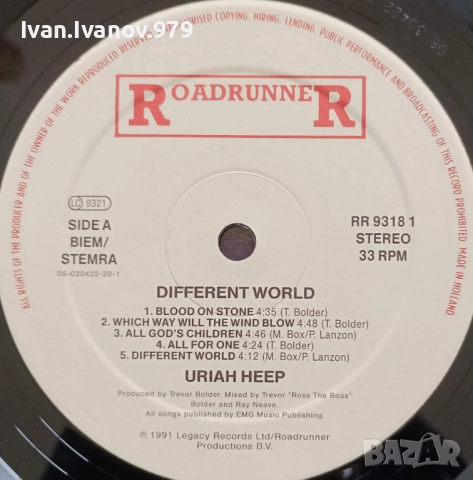 Vinyl (Uriah Heep - Different World), снимка 5 - Грамофонни плочи - 52394274