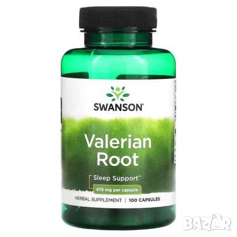 Корен от валериана Swanson 475 mg, 100 капсули, снимка 1 - Хранителни добавки - 45935297