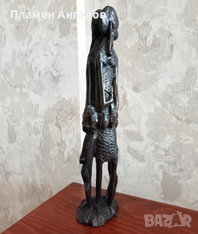 Автентична Африканска статуетка, дърворезба"Уджамаа" , снимка 3 - Антикварни и старинни предмети - 53701339