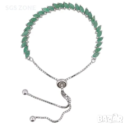 Тенис Сребърна Гривна Emerald/Ruby/Sapphire, снимка 5 - Гривни - 49889868