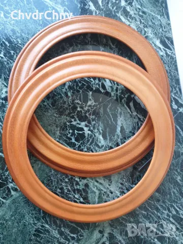 11бр Van Hygan & Smythe луксозна английска кръгла дървена рамка за декоративна порцеланова чиния, снимка 10 - Колекции - 47173394