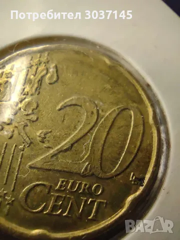 MINT ERROR-20 Euro Cent 2000г. спукана матрица, снимка 5 - Нумизматика и бонистика - 48034938