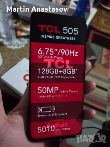TCL 505 (128GB / 8GB RAM] Смартфон, чисто нов