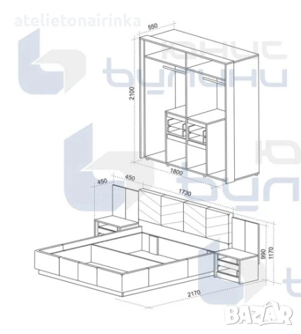 Спален комплект Дубай, снимка 2 - Спални и легла - 48572426