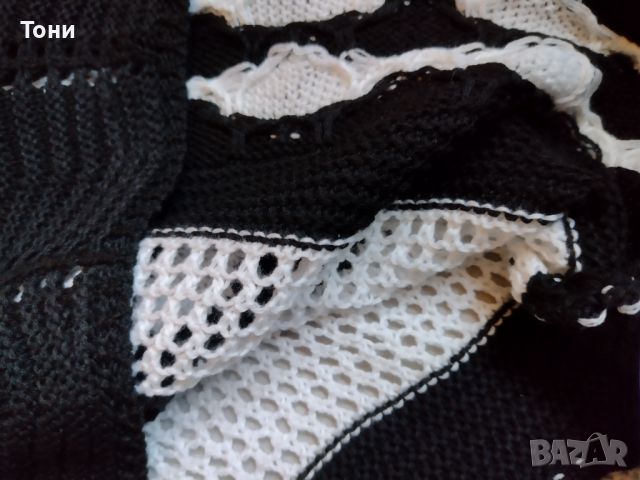 Плетена черно бяла рокля , снимка 9 - Рокли - 45179267