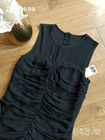 H&M Нова елегантна черна рокля, снимка 8 - Рокли - 54228493