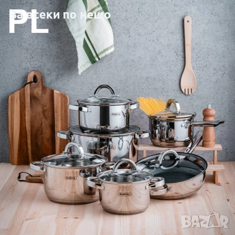 Комплект съдове 12 части Rosberg R51210L12 Код P1781, снимка 6 - Съдове за готвене - 53001716