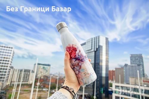 Нова Вакуумна бутилка S'well Rose Marble 500мл -държи топло и студено, снимка 8 - Други - 45808153