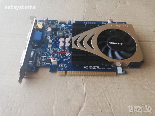 Видео карта NVidia GeForce Gigabyte 9400GT OC HDMI 1024MB GDDR2 128bit PCI-E, снимка 5 - Видеокарти - 45656068