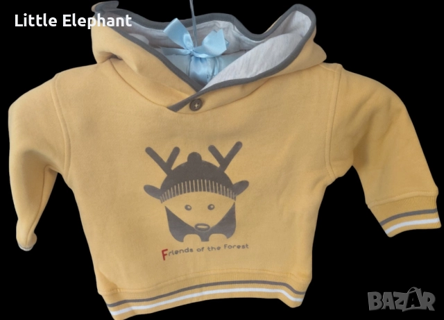 Суитчер с качулка за момченце на 18-24 месеца еленче"Friends of the forest",Англия/нов