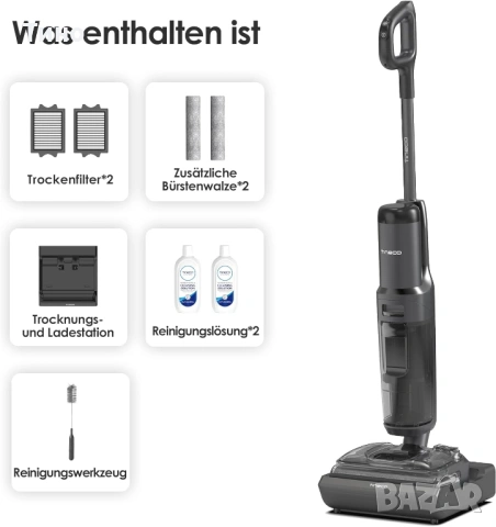 Tineco Floor ONE S7 Stretch Ултра мокро-сухо прахосмукачка, 180°, снимка 9 - Прахосмукачки - 53887414