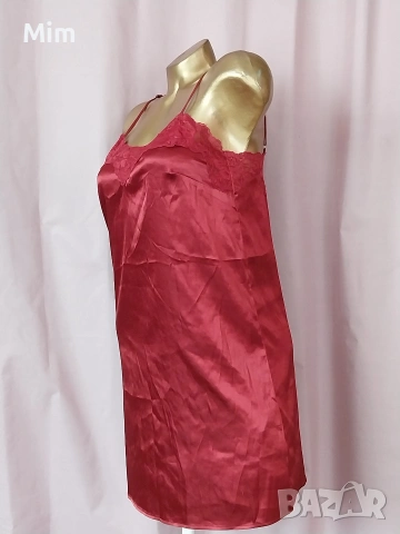 Н&М XS /M Червена сатенена нощница , снимка 4 - Нощници - 53741843