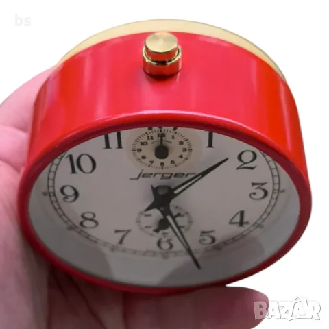 Немски механичен будилник Jerger (обслужен), снимка 4 - Антикварни и старинни предмети - 50151206