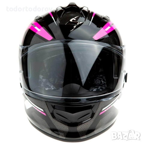 Мото Каска SCORPION EXO-491 KRIPTA Pink-Black, вградени очила, снимка 4 - Аксесоари и консумативи - 52528307