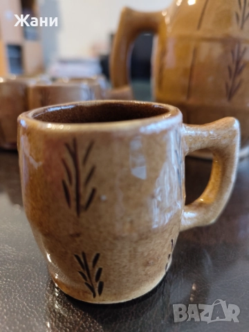 Керамичен ретро сервиз за вино, снимка 5 - Антикварни и старинни предмети - 51538482