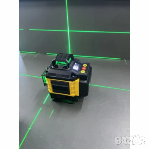 Самонивелиращ Лазерен Нивелир 4D с 16 Линии, Зелен Лазер, Тринога и Куфар, снимка 2 - Измервателни инструменти - 50589465