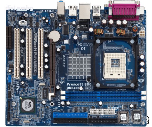 Дънна платка AsRock P4VM800 с процесор Intel Pentium 4 2.4GHz