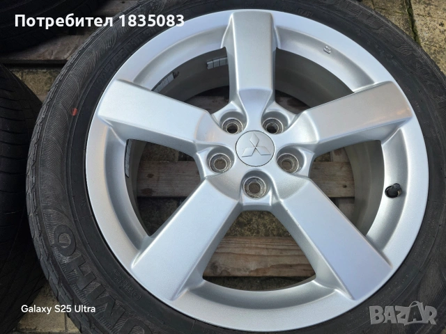 Лети джанти 18ки 5х114.3 Mitsubishi + летни гуми 225/55/18, снимка 6 - Гуми и джанти - 53711304