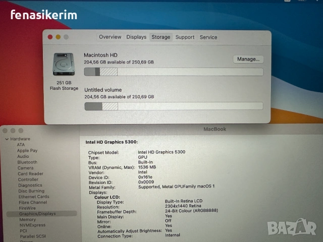 12' Apple MacBook 2015 Retina Display A1534 Silver 8GB RAM/256GB SSD/Бат 3ч, снимка 8 - Лаптопи за работа - 53273631