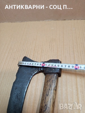 Соц Стар Ръчно Кован Дърводелски Инструмент Брадва Кривица. НОМЕР 503., снимка 15 - Антикварни и старинни предмети - 53446102