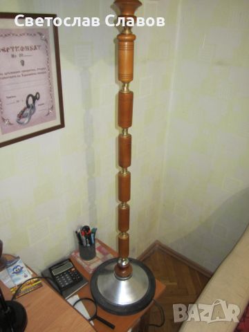 Висок лампион с бежова шапка, снимка 3 - Лампиони - 46280572