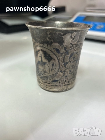 Руска сребърна чаша за кидуш от 19-ти век, 0.84 проба, снимка 4 - Антикварни и старинни предмети - 51454580