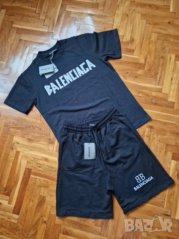 Страхотен мъжки екип къси панталони и тениска BALENCIAGA размер S M L XL 2XL , снимка 2 - Спортни дрехи, екипи - 53904289