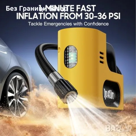 Нов Цифров компресор за гуми кола 12V 150 PSI авто помпа LED дисплей , снимка 5 - Аксесоари и консумативи - 49511496