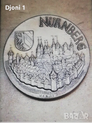 Немски сребърен медал 1974, снимка 2 - Антикварни и старинни предмети - 53200634