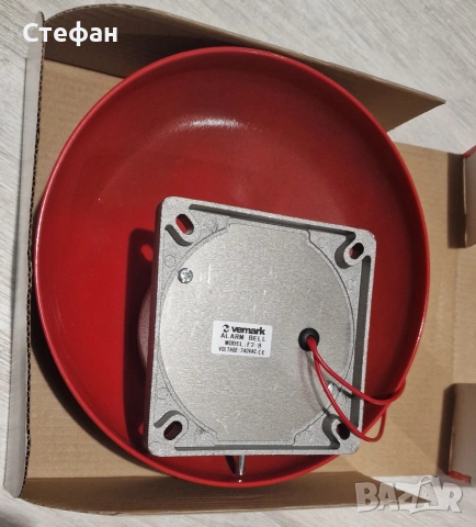 Звънец, пожароизвестителен, 240V AC, 200 mm, 90dB, червен,, снимка 3 - Други машини и части - 53228624