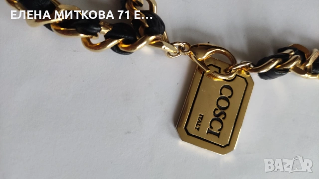 COSCI Италия дамски колан от естествена кожа и златна верига, снимка 3 - Колани - 53420491
