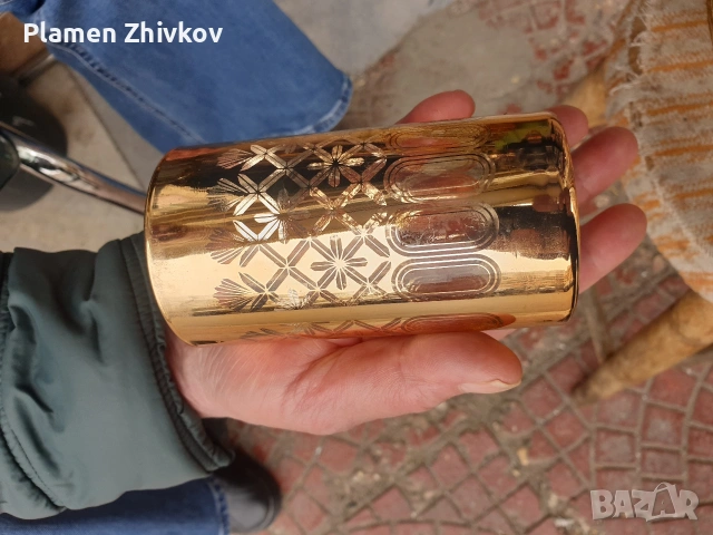 стар японски позлатен поднос с шест чаши , снимка 6 - Чаши - 54202747