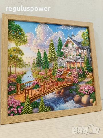 Диамантен гоблен 25 х 25 см. Готов изработен в рамка. , снимка 5 - Гоблени - 53668636