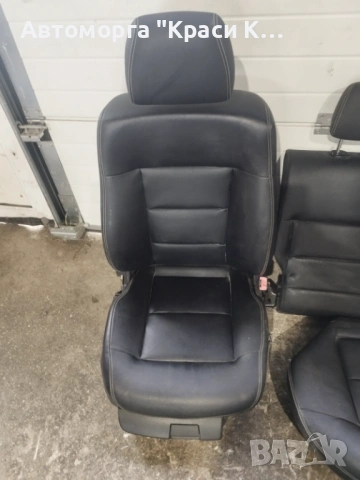 седалки предни и задни с 4 кори на врати за Мерцедес Е класа 212 седан 2010г черна кожа, снимка 3 - Части - 53166488