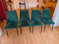 4 зелени трапезарни стола тапицирани, снимка 2