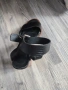 Черни сандали от естествена кожа с дървен дебел ток размер 38, снимка 5