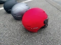 Шлем, каска за мотор скутер мотопед с визьор YAWA, черна, сива и червена , снимка 3
