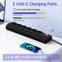 Индивидуално превключващ се разклонител с 6 контакта и 3 USB-A и 1 USB-C, снимка 6