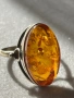 Антикварен съветски сребърен пръстен с кехлибар , снимка 8