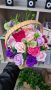 Букет от декоративни сапунени розив кошница, снимка 5