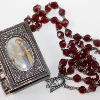 Стара Католическа молитвена броеница в красива кутия, снимка 8 - Колекции - 45080171