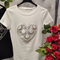 Дамска тениска с 3D сърце, снимка 3 - Тениски - 45437753