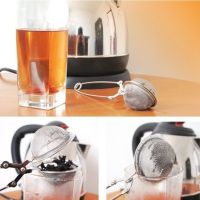 Филтър за чай от неръждаема стомана с дръжка, снимка 6 - Аксесоари за кухня - 45778756
