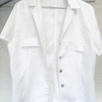 Модерна къса  риза плътен лен ALESSIA LEON, снимка 2 - Ризи - 45071302
