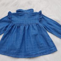 Дънкова риза туника за бебе 6-9 месеца, снимка 4 - Бебешки блузки - 45094468