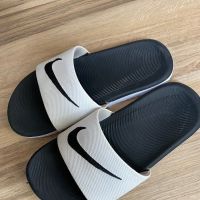 Оригинални юношески бяло/черни чехли Nike! 33,5 н, снимка 5 - Детски сандали и чехли - 45294313