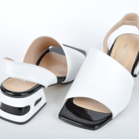 СЕЗОН'24! Дамски сандали от естествена кожа с ефектен ток - Два цвята, снимка 4 - Сандали - 44938655