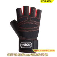 Мъжки ръкавици за велосипед или фитнес, черно с червено - КОД 4050, снимка 5 - Спортна екипировка - 45494469